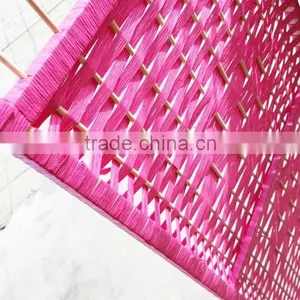 High Quality Customized Hotel Decorative Colorful Paper Rope Knitted Mini Folding Screen Room Divider thumbnail-5