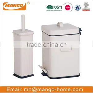 European Round Toilet Brush With Metal Sanitary Bin thumbnail-3