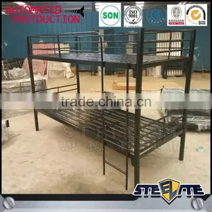 Top Quality Strong Black Color Cheap Metal Military Bunk Beds Wholesale thumbnail-1