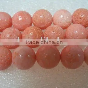 12mm Natural Round Coral Loose Strand thumbnail-1