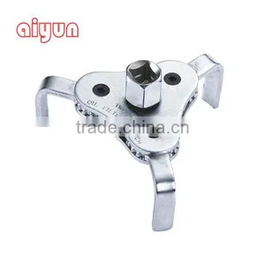 1/2 Drive Auto Adjust 2 Ways 3 Jaw Round Chrome Plated Flat Type Oil Filter Wrench thumbnail-1