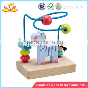 Wholesale Lovely Animal Wooden Wire Bead Toy for Kids High Quality Wooden Wire Bead Toy W11B020 thumbnail-4