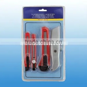 4 Pcs Easy Cut Auto-retractable Utility Knife Set UK136 thumbnail-1