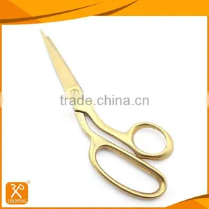 9" LFGB Best Stainless Steel Gold Coated Tailoring Scissors thumbnail-2