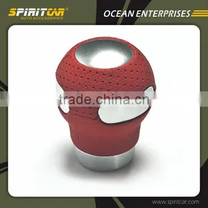 Red Leather Aluminium Alloy Quality Car Shift Knob thumbnail-1
