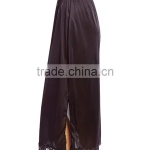 Side Slit Lace-Trim Half-Slip Skirt Long thumbnail-3
