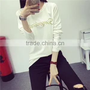 2015 New Wholesale Women Fashion T-shirt Design for Ladies thumbnail-3