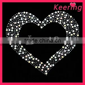 Fashion Design Hot Fix Transfer Rhinestone Heart Motif for Women Dress WHF-179 thumbnail-1