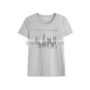 2017 New Collection Custom Fashion T-shirt Summer Woman Sports Printing Cotton T-shirt thumbnail-2