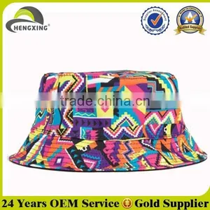 2015 Fashion Unisex Cotton Fishing Colorful Cheap Printed Blank Wholesale Custom Bucket Hat thumbnail-1