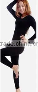 Custom Thermal Underwear Women 2014 Winter Modal Long Johns Underwears Top + Pant Ladies Sey Lace O-neck Seamless Slim Shapewear thumbnail-6