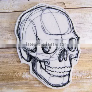2017Customized Cool Skull Embroidery Patch, Virious Skull Embroidered Patch thumbnail-2
