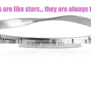 Custom Twist Words Logo Bangle Mix Diy Small Tags Charm Bangle Cheap Metal Bangle Free Sample thumbnail-3