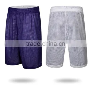 Cheap Men Mesh Blank Shorts Wholesale Double-Sides Wearing Ultra-light Breathable Basketball Shorts thumbnail-2