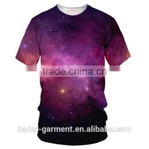 Polyester Allover Sublimation T Shirt for Men Galaxy Print T Shirt thumbnail-1