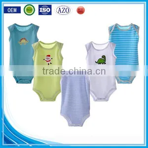 Stripe/applique Custom Made Infant Organic Cotton Smocked Infant Summer Romper for Boy Pattern/baby Romper Wholesale thumbnail-1