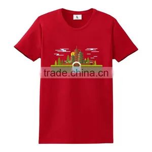 Rounded Hem 60% Cotton 40% Polyester Cheap Printing Muscle Fit t Shirt thumbnail-2