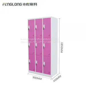 Luoyang Fenglong Cheap Changing Room 6 Door Stainless Steel Storage Lockers Metal School Locker for Student/gym/kids/fac thumbnail-1