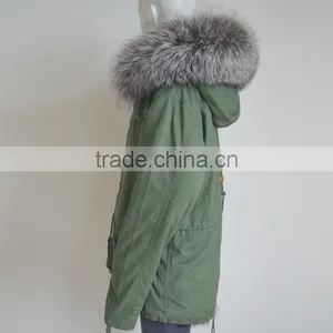 Myfur Genuine Silver Fox Fur Lining Women Customized Fur Parka thumbnail-5