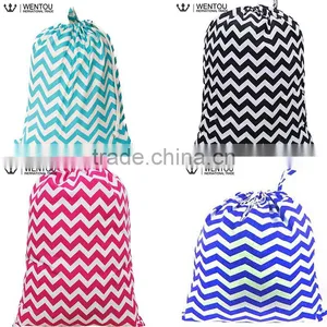 Newest Monogram Chevron Polka Dot Cotton Laundry Bag thumbnail-6