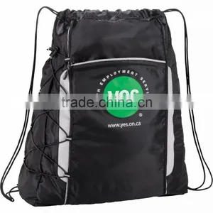 ShockWave Drawstring Backpack - Has Open Main Compartment With Cinch Top and 5" Gusset and Comes With Your Logo. thumbnail-4