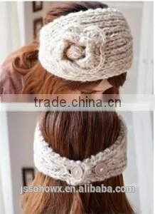 2014 Winter Wholesale Hand Knitted Headband Embroidered Ear Warmers thumbnail-2