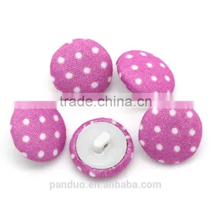 White Dot Print Purple Cloth Wrap Round Sewing Shank Buttons thumbnail-1