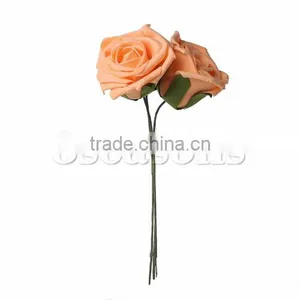 Wholesaler Imported From China Orange Rose Flower Artificial Flowers thumbnail-2