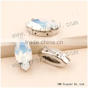 Navette Crystal Fancy Stone,7*15mm, White Opal Crystal Rhinestone Wedding Decoration thumbnail-1