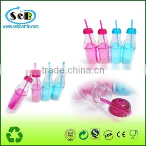 Double Wall Plastic Tumbler With Straw thumbnail-2