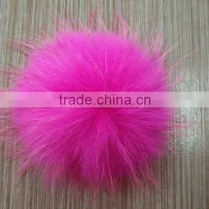 YR892 Hot Sale 12cm Diameter Colorful Raccoon Fur Ball thumbnail-4
