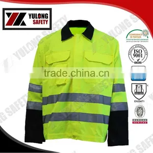 Wholesale OEM Service EN20471 Standard High Visibility 3M Reflective Safety Jacket Used In Railway thumbnail-1