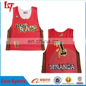 Dye Sublimation Cheap Lacrosse Jerseys/Cool Lacrosse Pinnies thumbnail-3