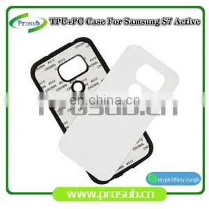 2d Sublimation Heat Transfer PC +TPU Silicon Blank Cell Phone Case With Metal Sheet for Prosub-Samsung S7 Active thumbnail-2