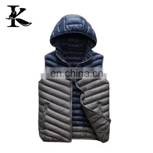 Men Nylon Decthable Hood Padded Vest Winter Warm Down Vest thumbnail-5