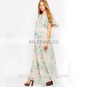 Maternity Maxi Dress Floral Maternity Dress Long thumbnail-2