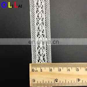 OLCT1415 2.2cm Fashion White Cotton African Tulle Lace Guipure for Ladies Dress thumbnail-2