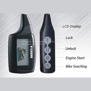 2 Way Motorcycle Alarm LCD Display Analog Vibriation thumbnail-3