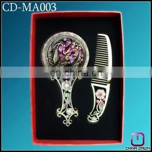 Fashion Gift Cosmetic Mirror and Comb With Crystal Antique CD-MA003 thumbnail-1