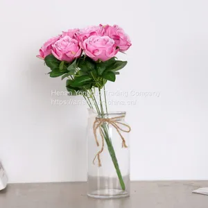 Wholesale Artificial Flower Bouquet 7 Heads Silk Rose thumbnail-1