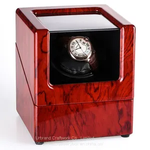 Wholesale Clamshell Wooden Automation Watch Winder High-grade Mechanical Watch Packaging Box Display Box thumbnail-1