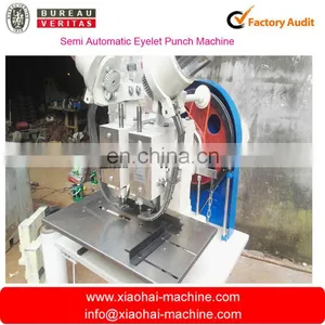 HAS VIDEO Two Heads Semi Automatic Eyelet Punch Machine For Bag thumbnail-3
