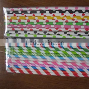 Vintage Inspired Paper Drinking Straws- Stripe and Polka Dots thumbnail-1