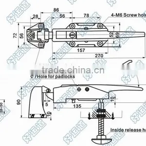 09118 Refrigerated Trailer Fastener C/W Push Rod thumbnail-3