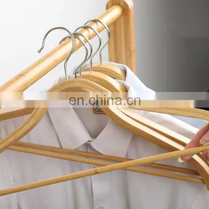 Eco-friendly Anti-slip Wooden Cloth Hanger Wood Coat Suit Shirt Clothes Trousers Hangers thumbnail-2