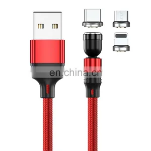 Wholesale 3 in 1 Phone Cable 540 Rotation Fast Charging Magnetic 3 In 1 Usb Charging Cable Type C Data Cable thumbnail-1