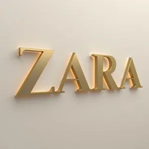 Gold Backlit Sign Store Decor Led Sign Vintage Decorative Metal Wall Letter Luminous Shop Sign thumbnail-1