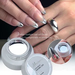 Filling Nail Art Mirror Metal Glue, Silver Super Bright French Painting Hook Edge, Color Painting, Phototherapy Nail Oil Glue thumbnail-1