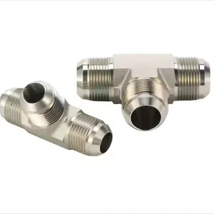 Universal High Quality 3 Way Male Cone Tee Hydraulic Hose Fitting Adapters Hydraulic Banjo Fittings SS316 Adaptor JIC BSP Metric NPT Thread thumbnail-1