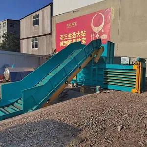 Automatic Hydraulic Multi-Functional Briquetting Baling Machine Horizontal Light Waste Cardboard Trash Bottles Pouches Cases thumbnail-5